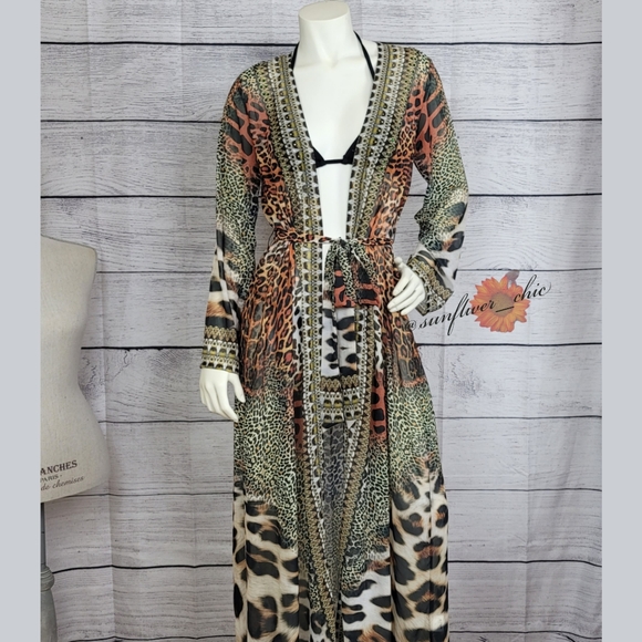 🆕️Colors of Fashion Jeweled Animal Print Duster - Picture 5 of 15
